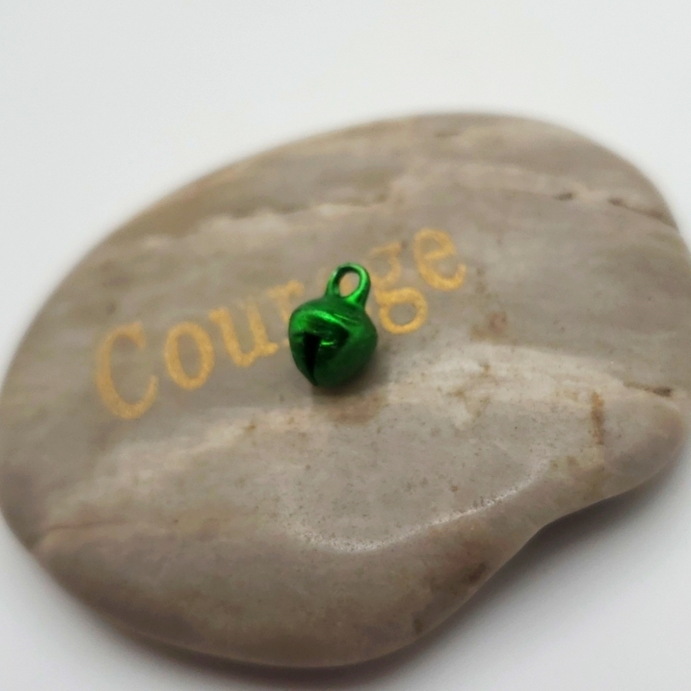 Green bell mini charm tiny
